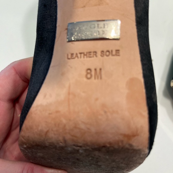 Badgley Mischka: beautiful black & gold shoes (leather & satin) - Picture 3 of 6